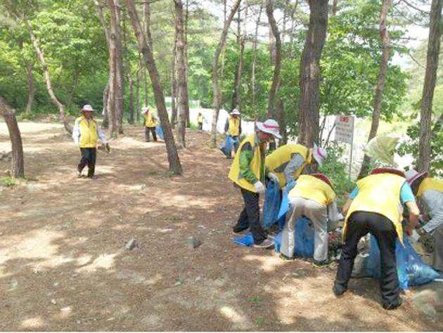 갈산면 노인회장단 30여명은 지난 13일 갈산면 가곡리 동막마을 소재 사방댐 주변에서 겨우내 방치된 쓰레기 1t을 수거하는 자연정화 활동을 펼쳤다.