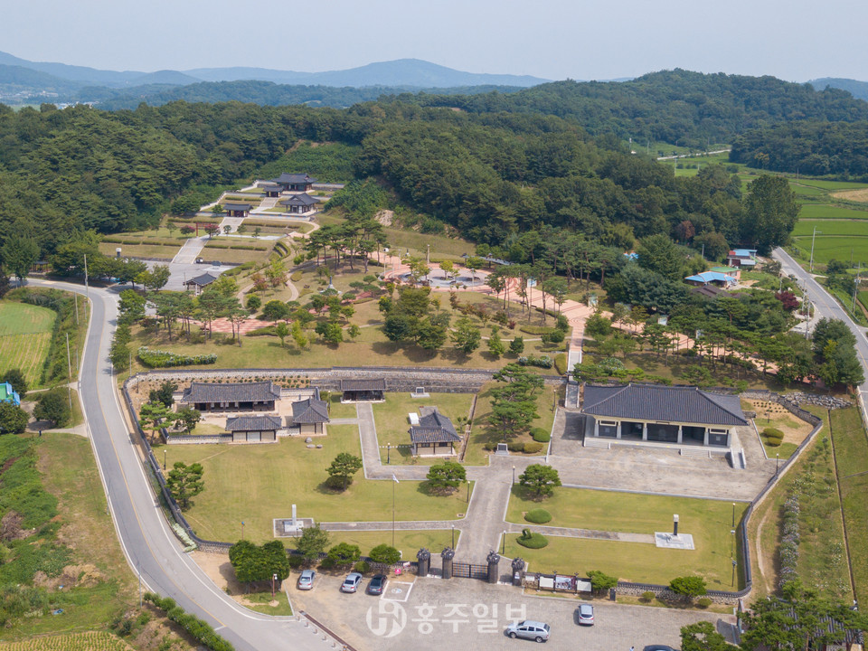 백야 김좌진장군 생가 항공사진.