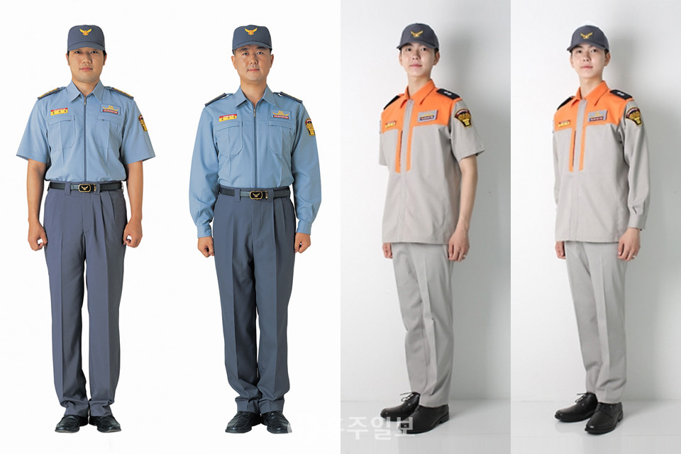 기존 유니폼 하복·동복(사진 왼쪽)과 이번에 새롭게 개선된 개발 유니폼 하복·동복.