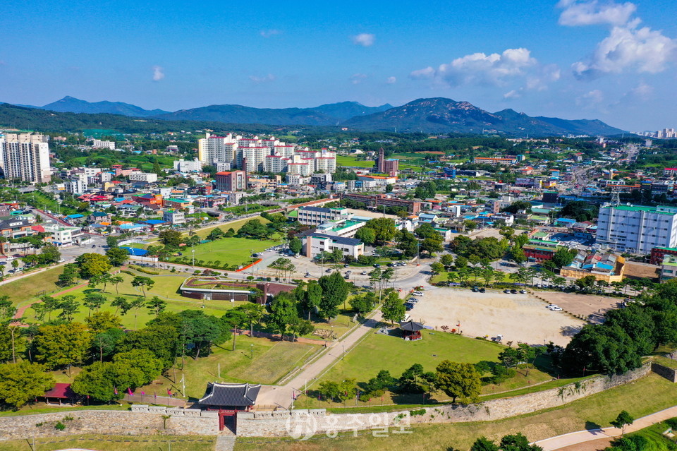 홍주읍성 일원 항공 촬영.