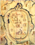 조선시대(1871.고종8) 고지도에 나타난 홍주성, 점선부분이 북문지로 추정되는 곳이다.