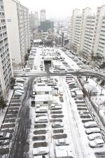 겨울 마지막 절기인 대한과 맞물려 지난 20일 홍성을 비롯한 충청 서부지역에는  큰 눈이 내렸다.  사진은 지난 20일 오전 홍성읍 한 아파트 주차장에 눈이 쌓여 있는 모습. 김혜동 기자