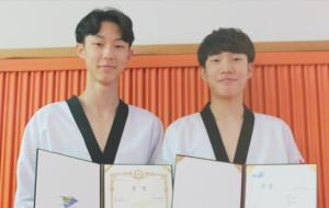 홍성고등학교 3학년 장 준(왼쪽)학생과 홍성고등학교 2학년 송태랑 학생.