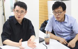신용인 제주대법학전문대학원 교수(왼쪽), 하승수 비례민주주의연대 공동대표.