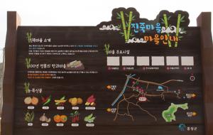 창조적마을만들기 진죽마을 안내판.