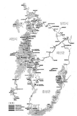 내포문화숲길 전체 지도.