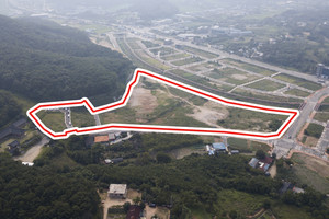 홍성군 새 청사 부지로 결정된 옥암택지개발지구 전경.
