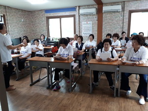 작년에 수업이 진행된 문해교육 교실의 모습.