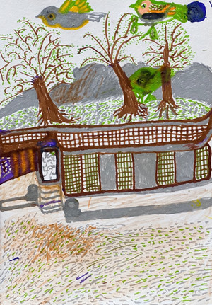 이연복·&lt;그림에 담긴 따뜻함&gt;·36x26cm·싸인펜.
