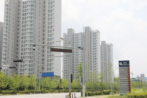충북 진천군과 음성군 일원에 조성된 충북혁신도시 전경.