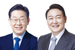 &nbsp;왼쪽부터 더불어민주당 이재명 후보, 국민의힘 윤석열 후보.