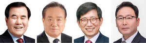 왼쪽부터 김지철 후보, 이병학 후보, 조영종 후보, 김영춘 후보.