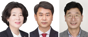 왼쪽부터 더불어민주당 1 황영란 후보, 국민의힘 이상근 후보, 무소속 노운규 후보.