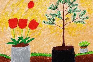 윤병영 &lt;튜립&gt; 36×26㎝ 수성싸인펜.