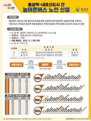 홍성역 내포신도시 직통 농어촌버스 포스터.