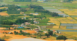도청신도시 편입 이전인 2007년 홍북면 신경리 주촌마을 전경.