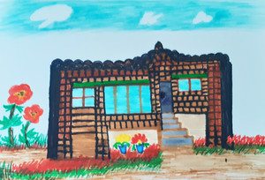 이춘상 &nbsp;〈우리집〉 36×26㎝ &nbsp;수성싸인펜.