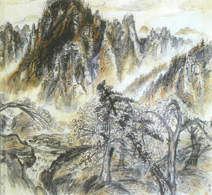 지난 1979년 홍성고에서 도난·분실한 고암 이응노 화백의 ‘금강산 보덕굴(132x117.5㎝)’.