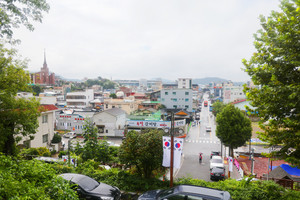 근대역사관에서 본 목포개항문화거리.