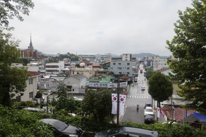 근대역사관에서 본 목포개항문화거리.