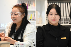 왼쪽부터 내포신도시 한울아파트 2단지 LH희망상가 내 입점한 본떼네일의 유정빈 대표와 스킨데이 최은지 대표.