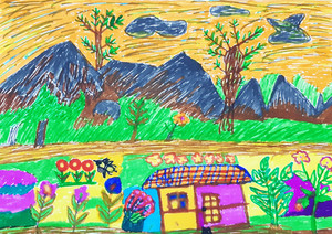 황선화 〈우리마을〉 36×26㎝ 수성싸인펜.