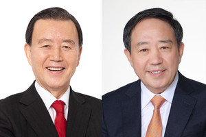 왼쪽부터 국민의힘 홍문표, 강승규 예비후보자.