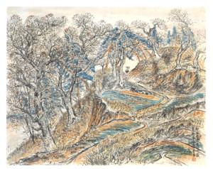 고암 이응노 &lt;공주산성&gt; 48x60cm, 1940년, 한지 위에 수묵채색. 소장=대전시립미술관