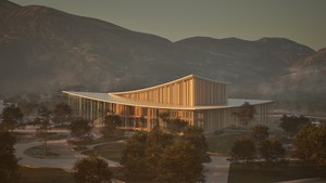 충청남도가 발표한 충남예술의전당의 설계 당선작 전경 투시도