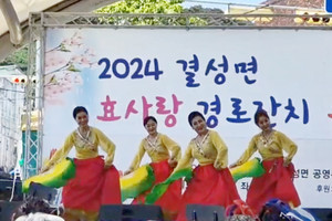 지난 5월 결성면 경로잔치의 봄꽃축제 공연.