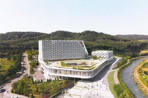 옥암도시개발지구에 건립 예정인 홍성군 신청사 조감도.