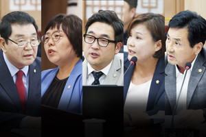 홍성군의회 군정질문. 이선균, 이정희, 이정윤, 최선경, 권영식 의원.