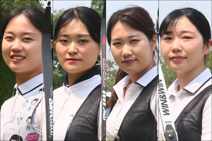 홍성군청 양궁팀 선수들.