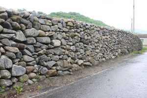 부여 외산면 반교마을 돌담.