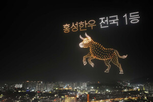 1000대의 드론이 홍성글바페 밤하늘을 수놓았다.