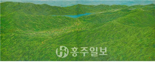 전만성 작가의 유화 ‘여름 풍경’.